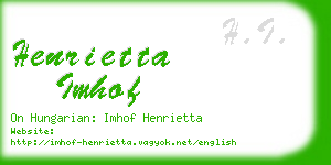 henrietta imhof business card